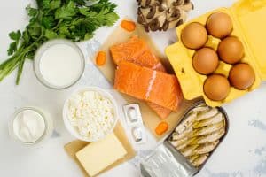 Sources of Food and Supplements with Vitamin D.